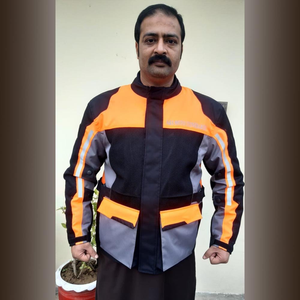 Motorcycle Touring Jackets Orange Black Grey